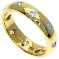 TIFFANY & Co. Etoile 18K Gold Diamond 4mm Band Ring 6