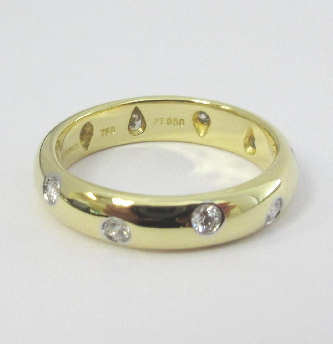 TIFFANY & Co. Etoile 18K Gold Diamond 4mm Band Ring 5 For Sale 1