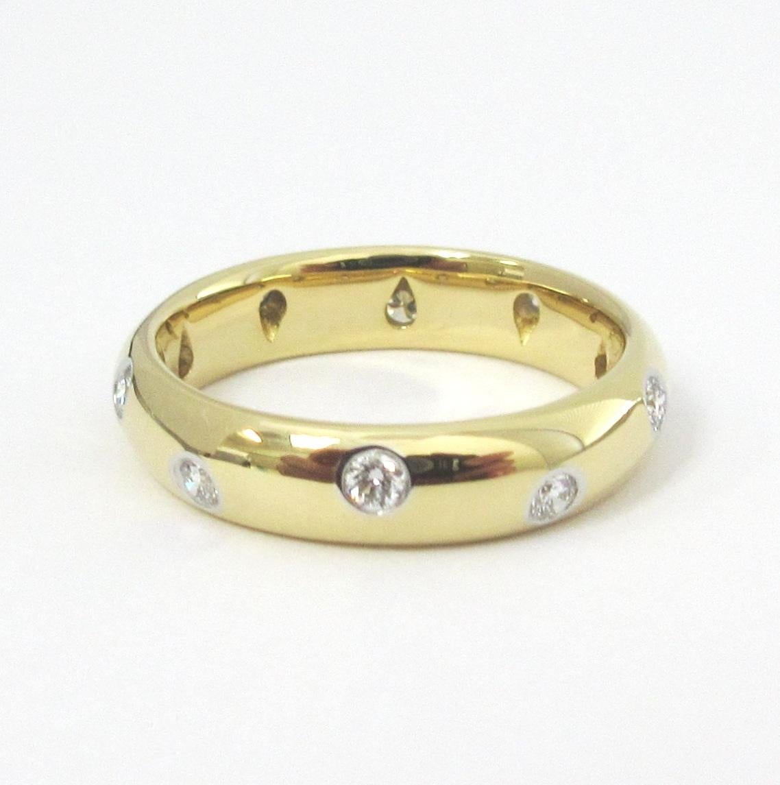 TIFFANY & Co. Etoile 18K Gold Diamond 4mm Band Ring 5 For Sale 2