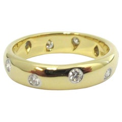 TIFFANY & Co. Etoile 18K Gold Diamond 4mm Band Ring 5