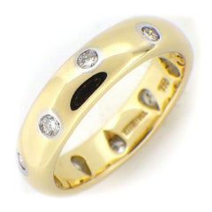 TIFFANY & Co. Etoile 18K Gold Diamond 4mm Band Ring 5.5