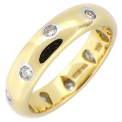 TIFFANY & Co. Etoile 18K Gold Diamond 4mm Band Ring 5.5