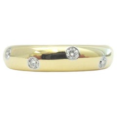 TIFFANY & Co. Etoile 18K Gold Diamond 4mm Band Ring 5.5