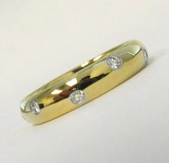 TIFFANY & Co. Etoile 18K Gold Diamond 4mm Band Ring 6