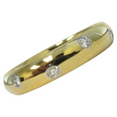 TIFFANY & Co. Etoile 18K Gold Diamond 4mm Band Ring 6
