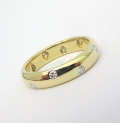 TIFFANY & Co. Etoile 18K Gold Diamond 4mm Band Ring 6.5
