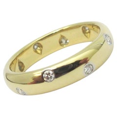 TIFFANY & Co. Etoile 18K Gold Diamond 4mm Band Ring 6.5