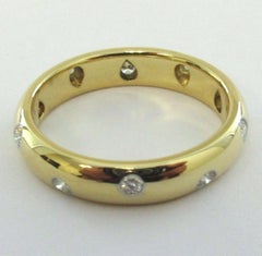 TIFFANY & Co. Etoile 18K Gold Diamond 4mm Band Ring 7