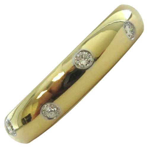 TIFFANY & Co. Etoile 18K Gold Diamond 4mm Band Ring 7