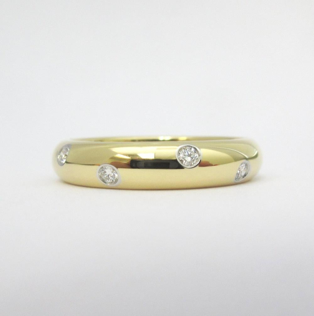 TIFFANY & Co. Anello Etoile in oro 18 carati con diamante 4 mm 7,5 In condizioni ottime in vendita a Los Angeles, CA