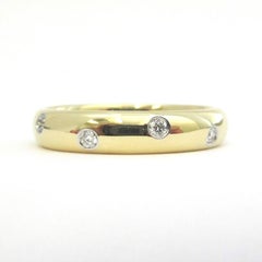 TIFFANY & Co. Etoile 18K Gold Diamond 4mm Band Ring 8.5