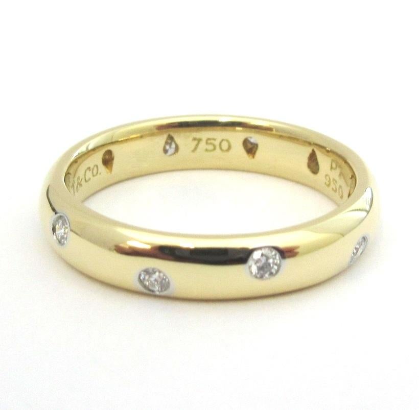 Women's TIFFANY & Co. Etoile 18K Gold Diamond 4mm Band Ring 8.5