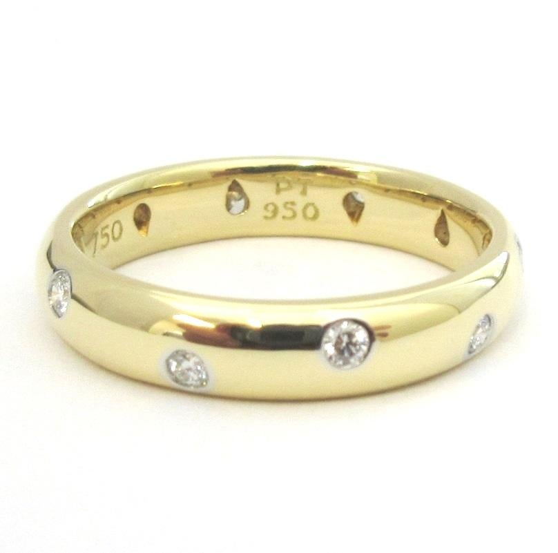 TIFFANY & Co. Etoile 18K Gold Diamond 4mm Band Ring 8.5 1