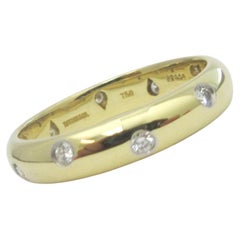 TIFFANY & Co. Etoile 18K Gold Diamond 4mm Band Ring 8.5