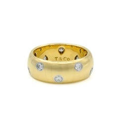 TIFFANY & Co. Etoile 18K Gold Diamond 8mm Band Ring 6.5