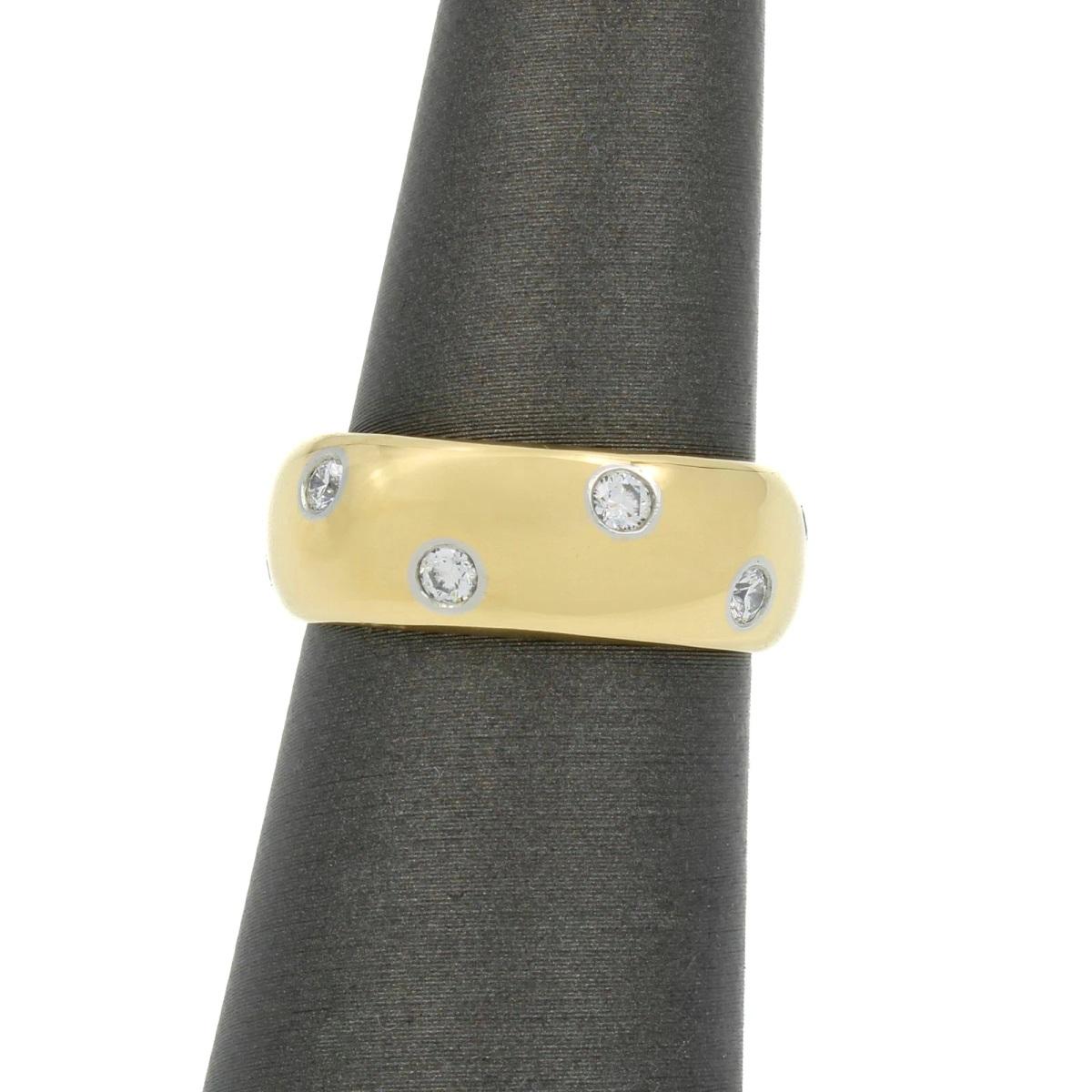 TIFFANY & Co. Anillo Etoile de oro de 18 quilates con diamantes de 8 mm 6,5 Corte redondo en venta