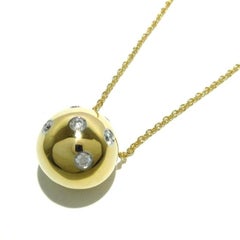 TIFFANY & Co. Etoile 18K Gold Diamond Ball Pendant Necklace