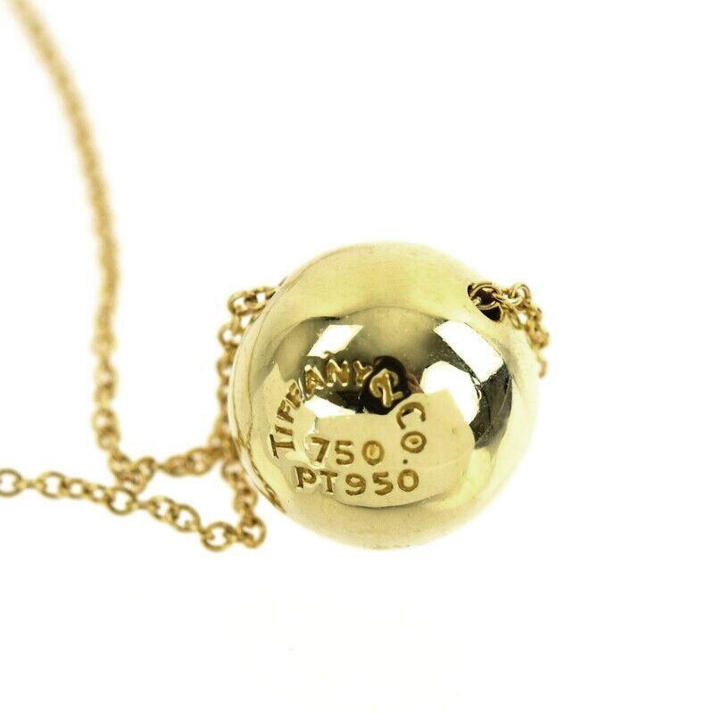 TIFFANY & Co. Etoile 18K Gold Diamond Ball Pendant Necklace For Sale 3