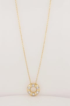TIFFANY & Co. Etoile 18K Gold Diamond Circle Pendant Necklace