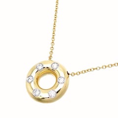 TIFFANY & Co. Etoile Collar Colgante Círculo Diamante Oro 18K