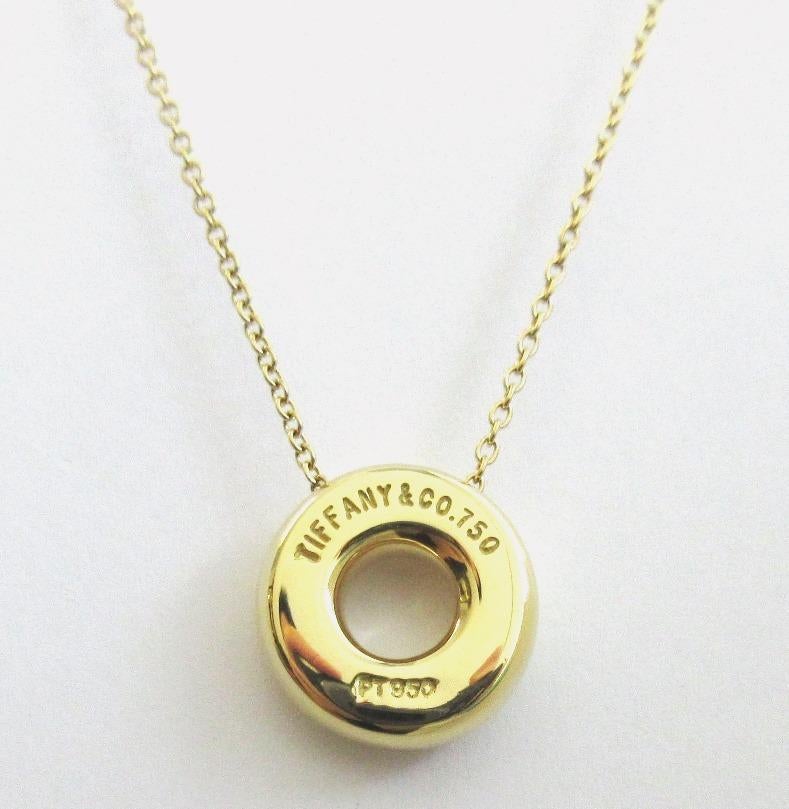 TIFFANY & Co. Etoile 18K Gold Diamant-Halskette mit Kreis-Anhänger Damen im Angebot