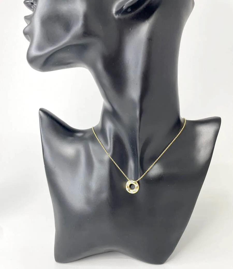 Women's TIFFANY & Co. Etoile 18K Gold Diamond Circle Pendant Necklace For Sale