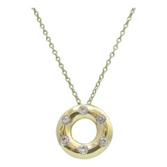 TIFFANY & Co. Etoile 18K Gold Diamond Circle Pendant Necklace