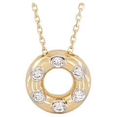 TIFFANY & Co. Etoile 18K Gold Diamant-Halskette mit Kreis-Anhänger