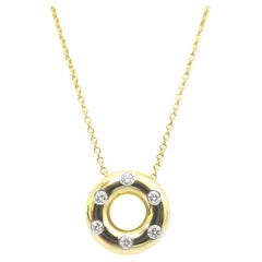 TIFFANY & Co. Etoile 18K Gold Diamond Circle Pendant Necklace