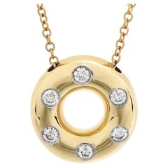 TIFFANY & Co. Etoile 18K Gold Diamond Circle Pendant Necklace