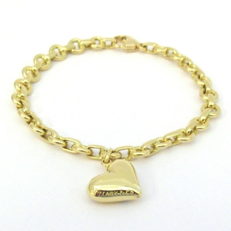 Women's TIFFANY & Co. Etoile 18K Gold Diamond Heart Charm Bracelet 7