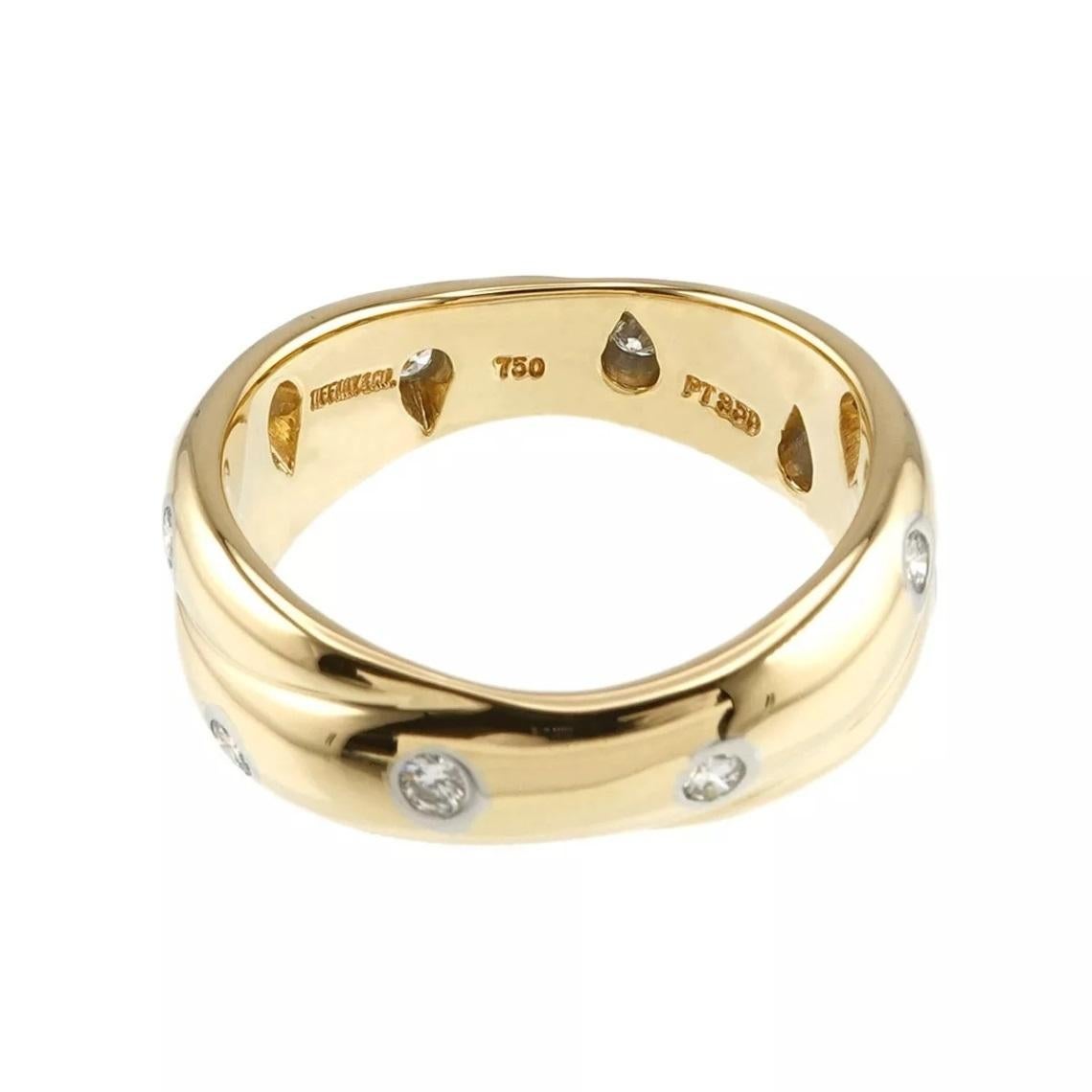Women's TIFFANY & Co. Etoile 18K Gold Diamond Twist Ring 6.5 For Sale