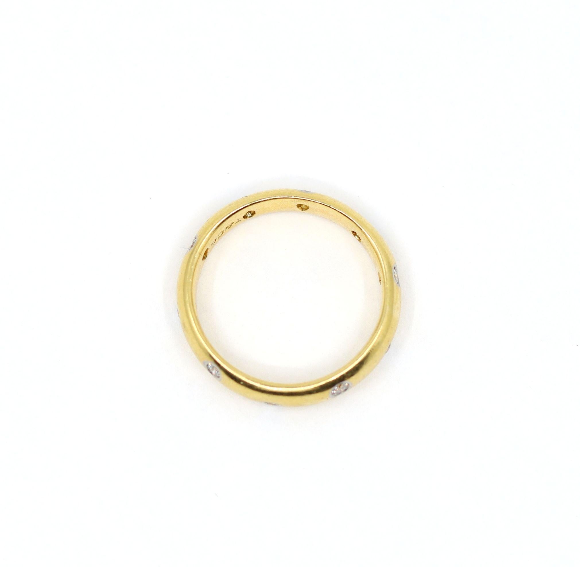 Anello a fascia con diamante in oro 18 carati e platino Tiffany & Co. in vendita 6