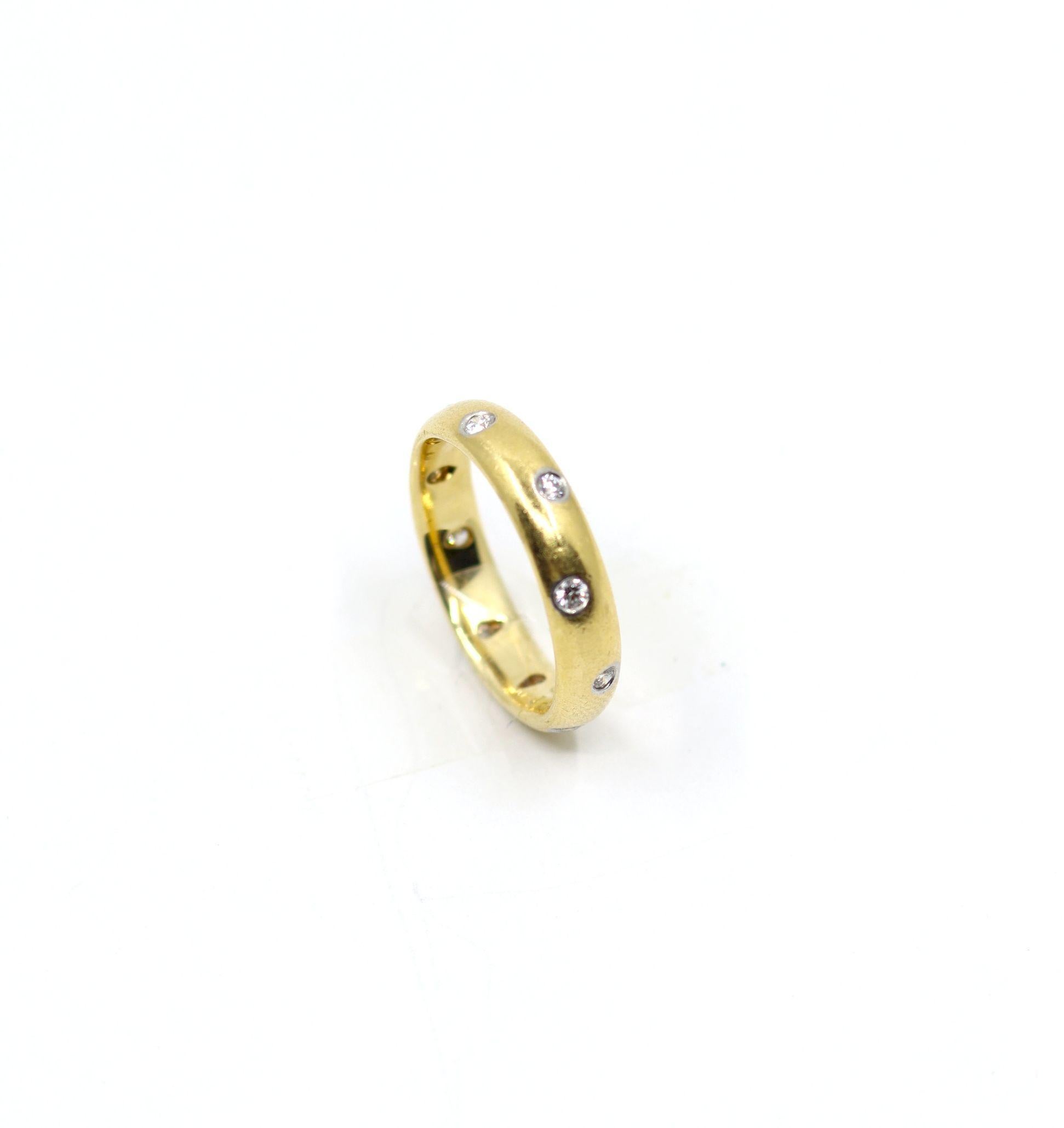Donna Anello a fascia con diamante in oro 18 carati e platino Tiffany & Co. in vendita
