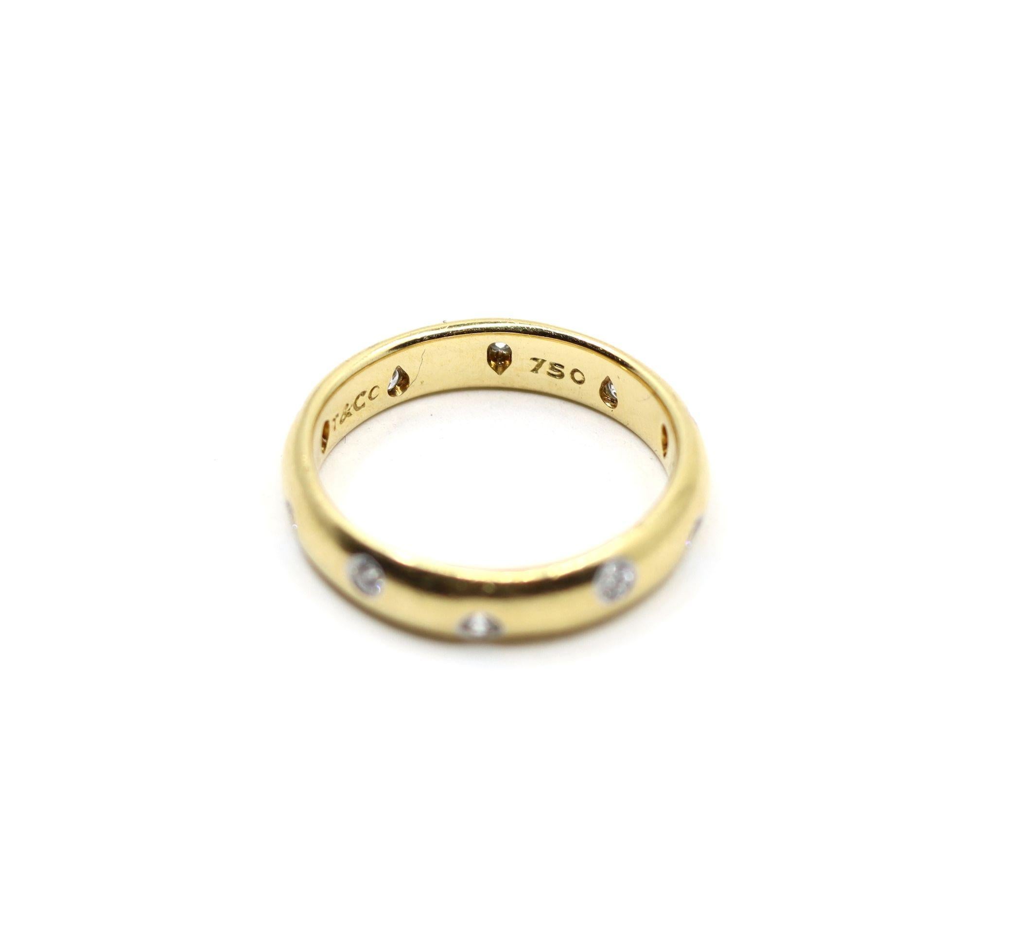 Anello a fascia con diamante in oro 18 carati e platino Tiffany & Co. in vendita 2