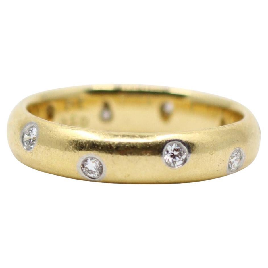 Tiffany & Co Etoile 18K Gold & Platinum Diamond Band Ring