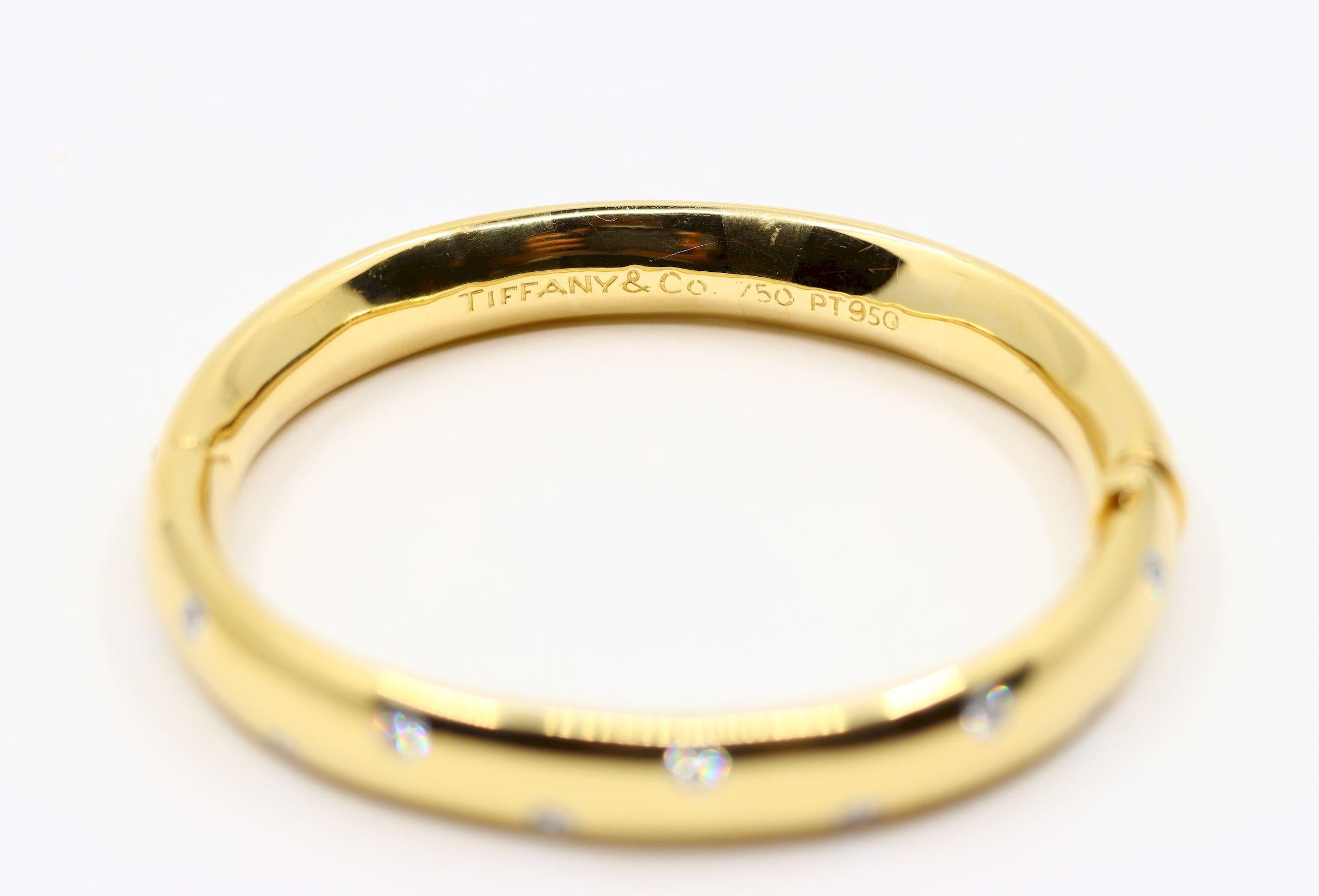 Tiffany & Co. Bracciale Etoile in oro 18 carati e platino con diamante in vendita 3