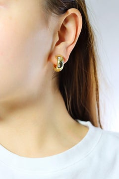 Tiffany & Co Etoile 18K Gold & Platinum Diamond Earrings