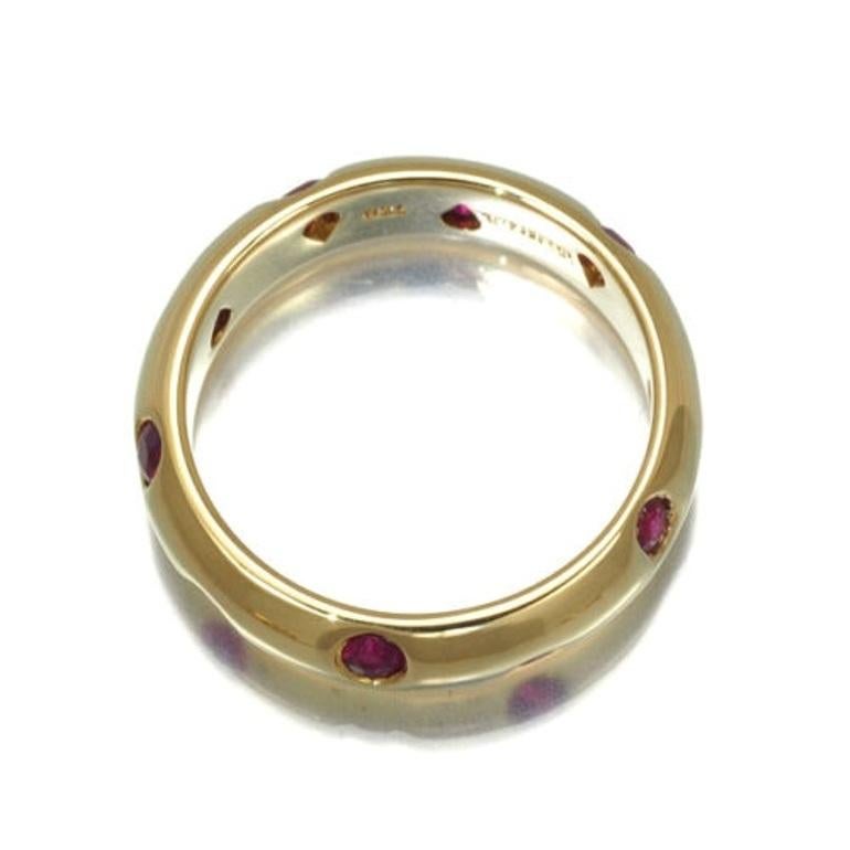 TIFFANY & Co. Etoile 18K Gold Ruby Band Ring 5 In Excellent Condition In Los Angeles, CA
