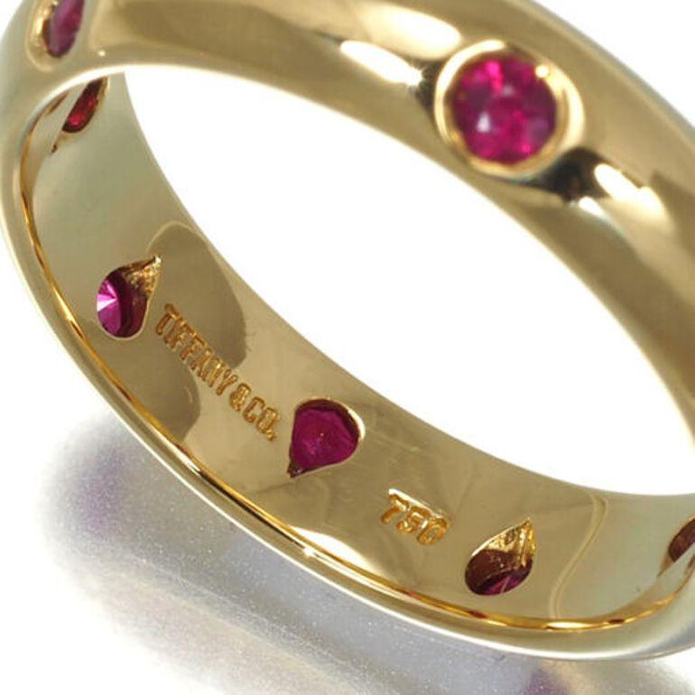 TIFFANY & Co. Etoile 18K Gold Ruby Band Ring 5 1
