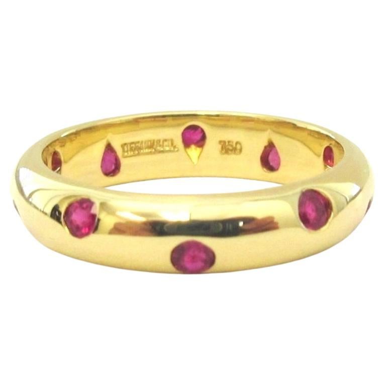 TIFFANY & Co. Etoile 18K Gold Ruby Band Ring 5
