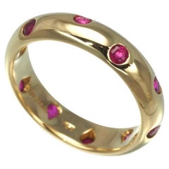 TIFFANY & Co. Etoile 18K Gold Ruby Band Ring 5