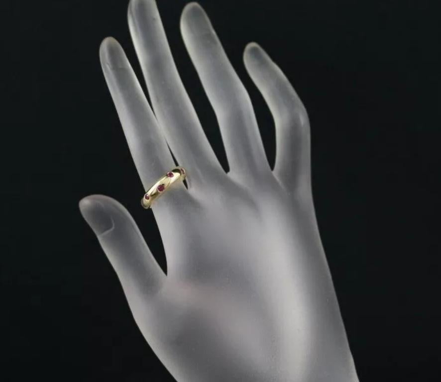Donna TIFFANY & Co. Etoile 18K Gold Ruby Band Ring 5.5 in vendita