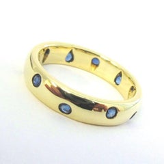 TIFFANY & Co. Etoile 18K Gold Sapphire Band Ring 5.5