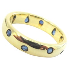 TIFFANY & Co. Etoile 18K Gold Sapphire Band Ring 5.5 