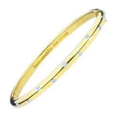Tiffany & Co. Etoile 18K & Platinum Diamond Hinged Bangle