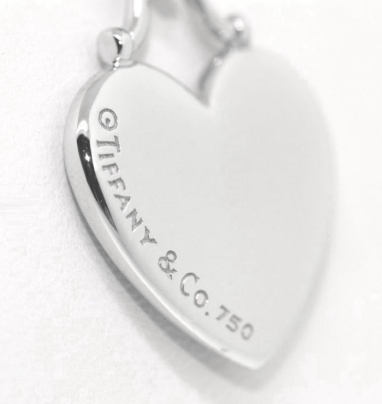 Women's TIFFANY & Co. Etoile 18K White Gold 9 Diamond Heart Pendant Necklace