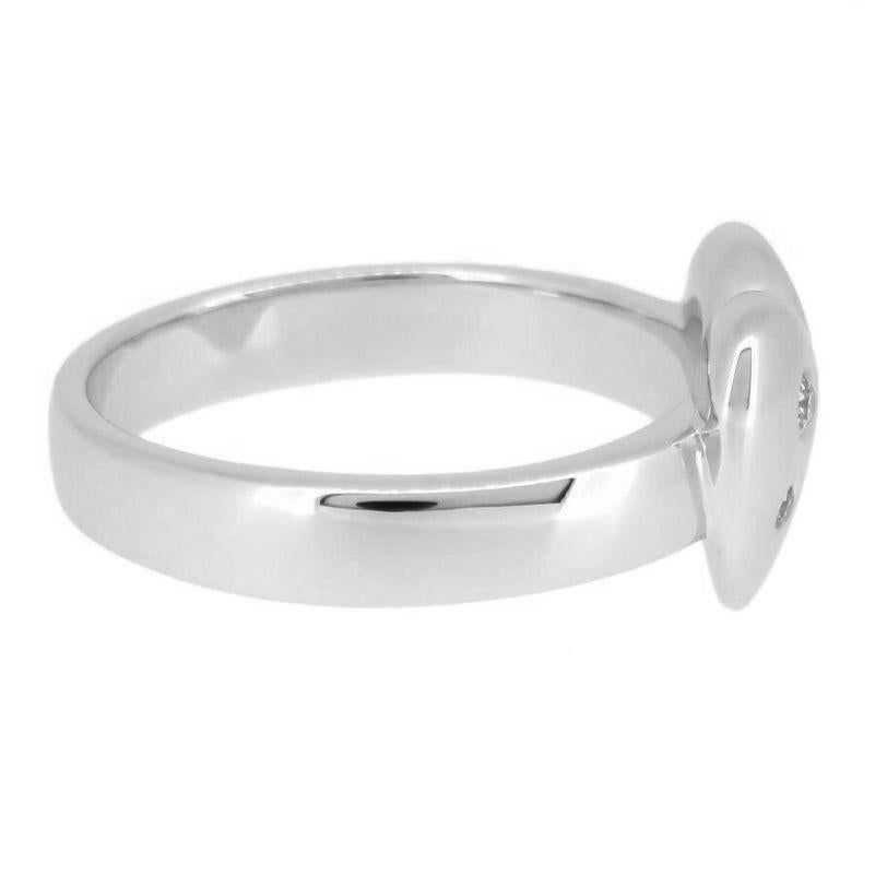 TIFFANY & Co. Etoile 18K White Gold Diamond Heart Ring 7 In Excellent Condition For Sale In Los Angeles, CA