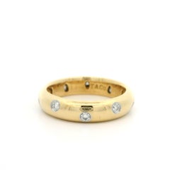 Tiffany & Co. Etoile 18k Yellow Gold Platinum Burnish Diamond Classic Band Ring