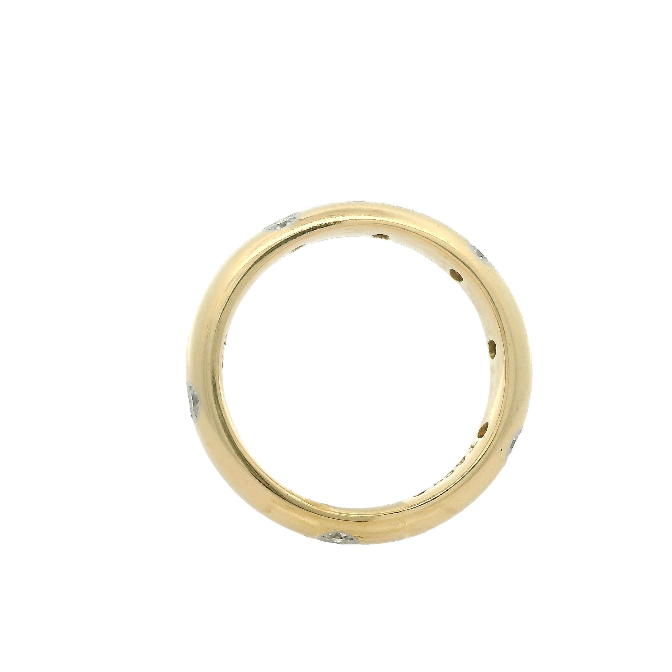 De las mujeres Tiffany & Co. Anillo Clásico de Oro Amarillo 18k Platino Bruñido con Diamantes Etoile en venta